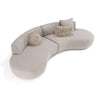 Weldon Modern Grey Fabric Curved Sectional Sofa
