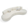 Weldon Modern Cream Fabric Curved Sectional Sofa