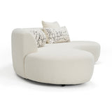 Weldon Modern Cream Fabric Curved Sectional Sofa