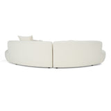 Weldon Modern Cream Fabric Curved Sectional Sofa