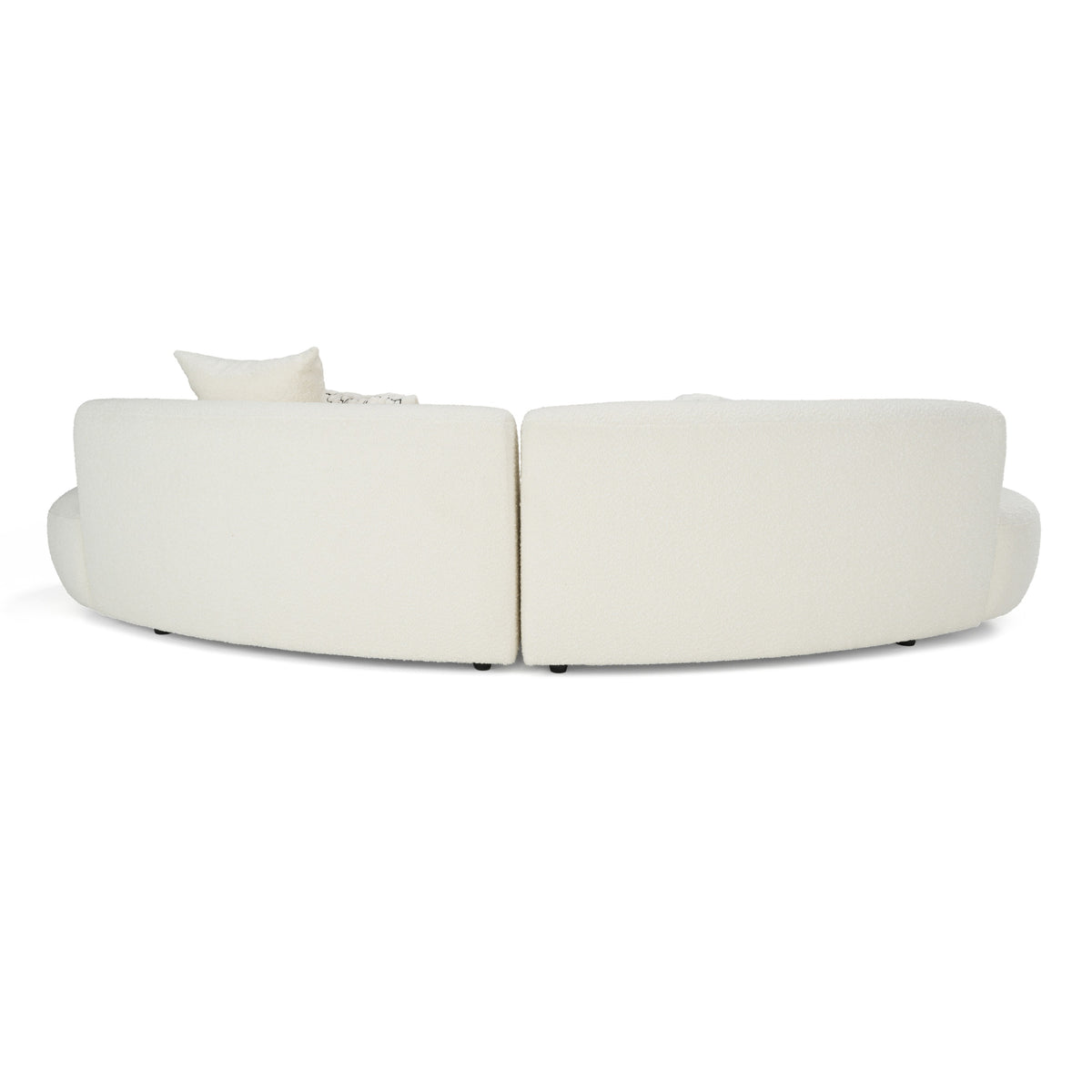 Weldon Modern Cream Fabric Curved Sectional Sofa