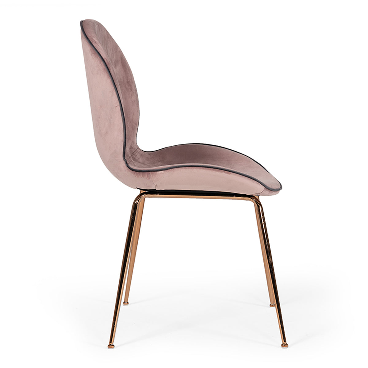 Wendy Modern Pink Velvet & Rosegold Dining Chair (Set of 2)