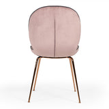 Wendy Modern Pink Velvet & Rosegold Dining Chair (Set of 2)
