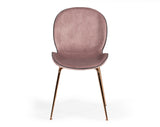 Wendy Modern Pink Velvet & Rosegold Dining Chair (Set of 2)