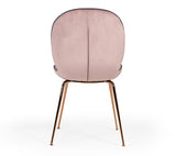 Wendy Modern Pink Velvet & Rosegold Dining Chair (Set of 2)