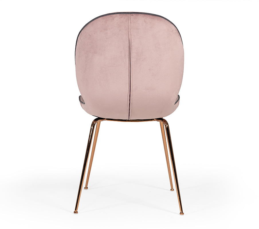 Wendy Modern Pink Velvet & Rosegold Dining Chair (Set of 2)
