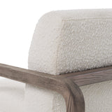 Wilber Modern Off-White Fabric + Grey Wood Accent Chair