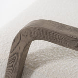 Wilber Modern Off-White Fabric + Grey Wood Accent Chair