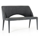 Williamette Mid-Century Dark Grey Fabric Bench