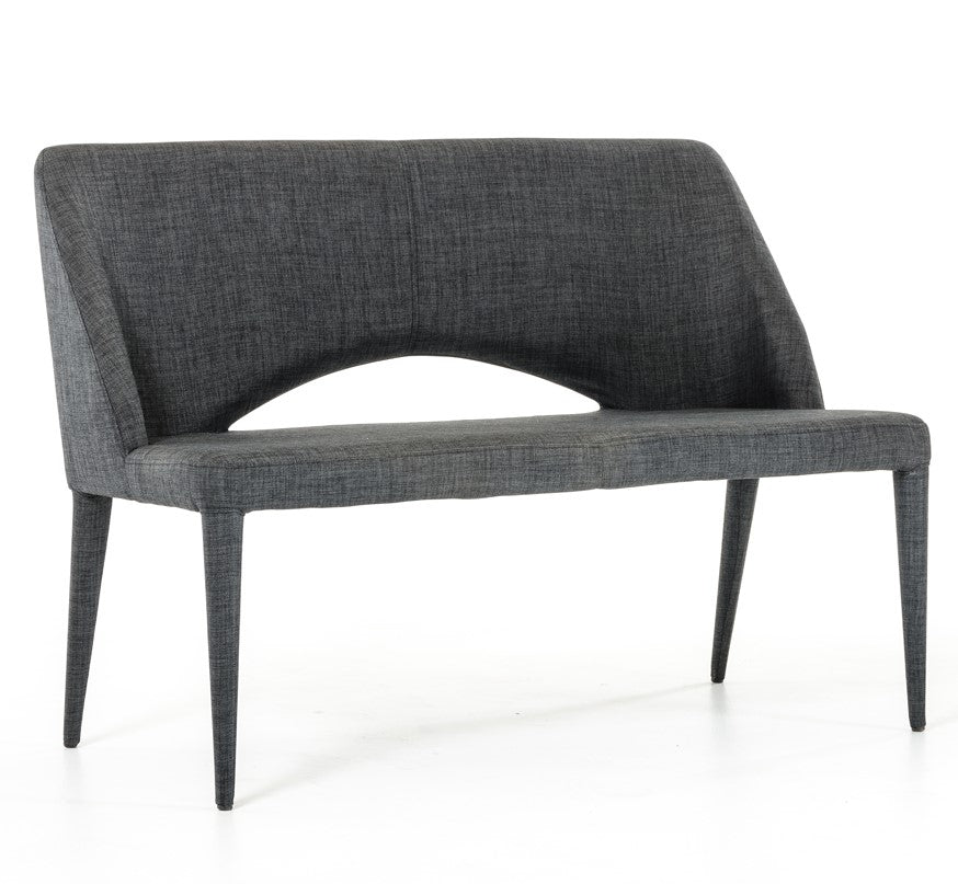 Williamette Mid-Century Dark Grey Fabric Bench