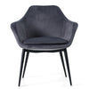 Wilson Modern Grey Velvet & Black Dining Chair