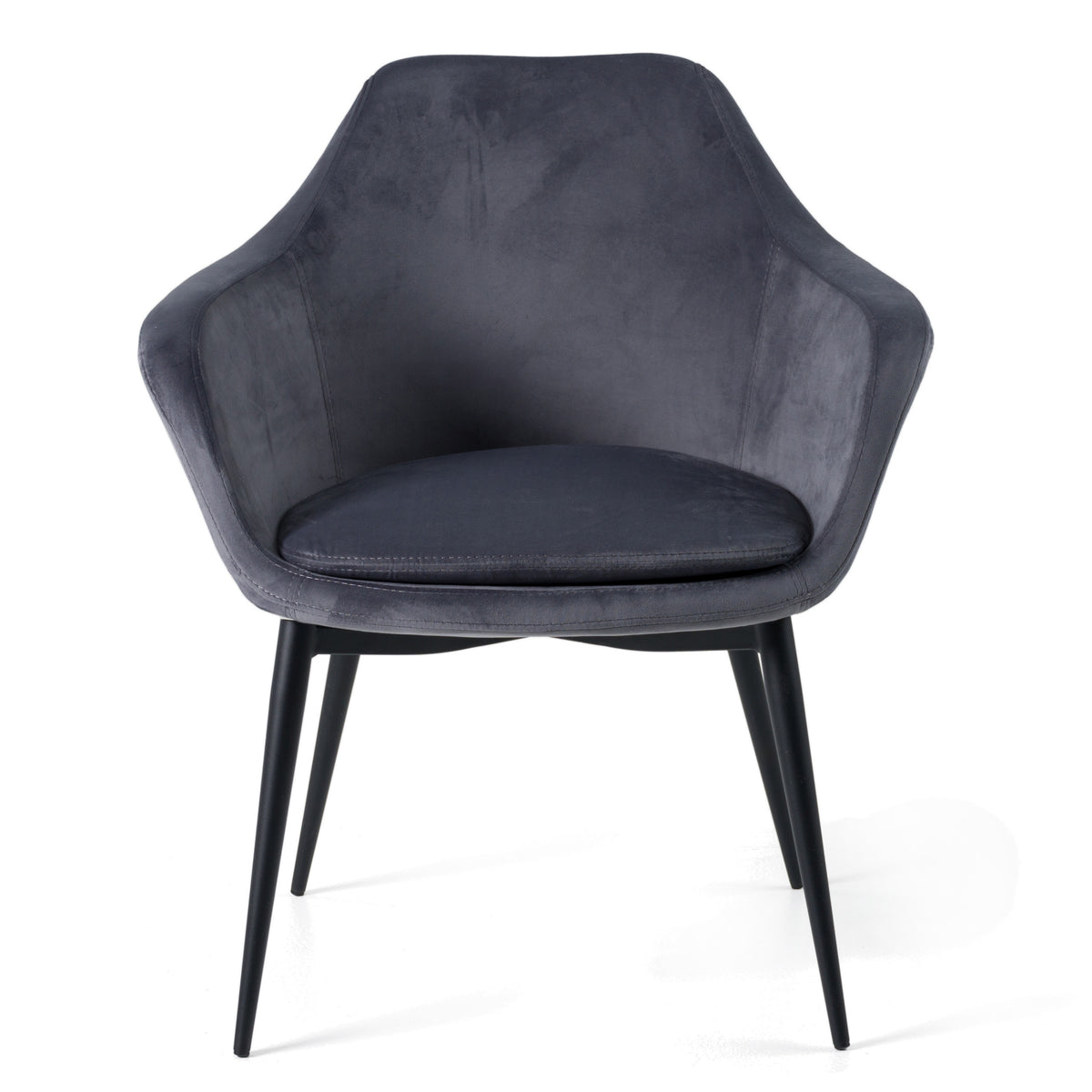 Wilson Modern Grey Velvet & Black Dining Chair