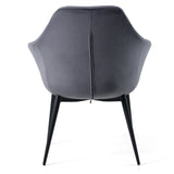 Wilson Modern Grey Velvet & Black Dining Chair