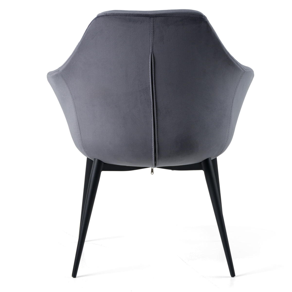 Wilson Modern Grey Velvet & Black Dining Chair