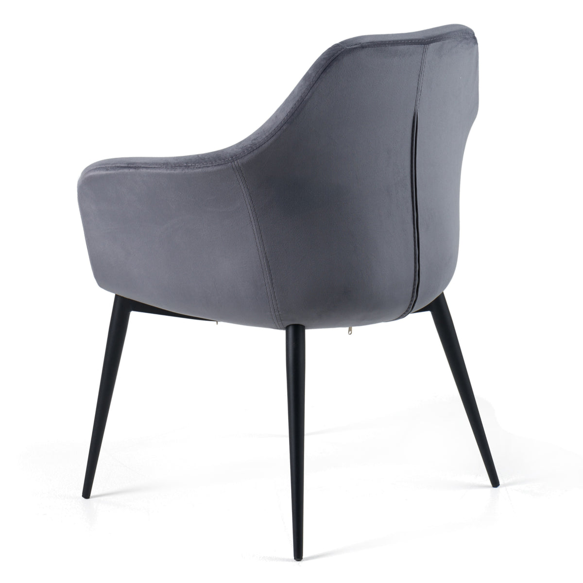 Wilson Modern Grey Velvet & Black Dining Chair