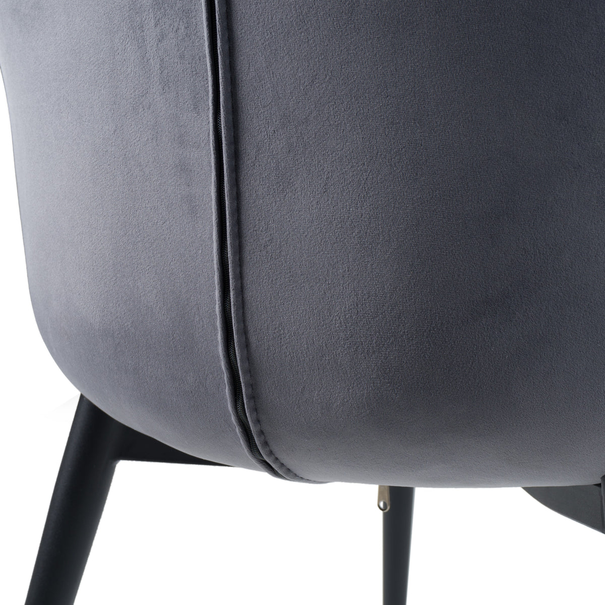 Wilson Modern Grey Velvet & Black Dining Chair