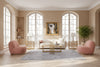 Winfree Modern Off White + Coral Fabric 3-Seater Sofa