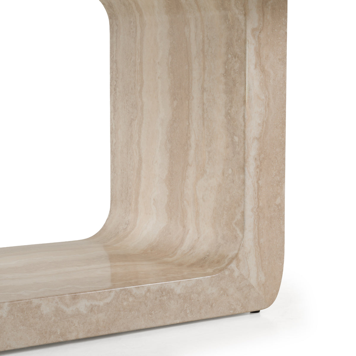 Wolff Modern White Oak + Faux Travertine Dining Table