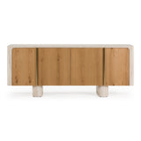 Wolff Modern White Oak + Faux Travertine Buffet