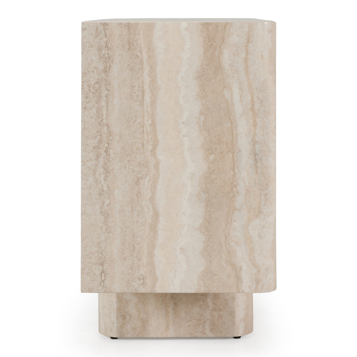 Wolff Modern White Oak + Faux Travertine Buffet