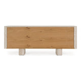 Wolff Modern White Oak + Faux Travertine Buffet