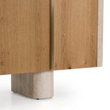 Wolff Modern White Oak + Faux Travertine Buffet