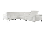 Mini Wonder Italian Modern White Leather Sectional Sofa with Recliners
