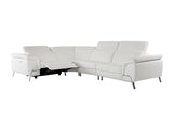 Mini Wonder Italian Modern White Leather Sectional Sofa with Recliners