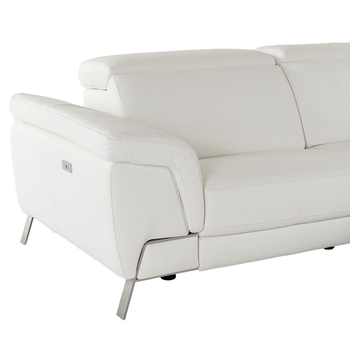 Mini Wonder Italian Modern White Leather Sectional Sofa with Recliners