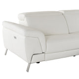 Mini Wonder Italian Modern White Leather Sectional Sofa with Recliners