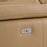 Mini Wonder Italian Modern Deserto Leather Sectional Sofa with Right Facing Recliner