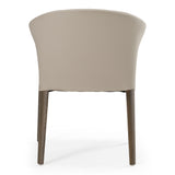Wynetta Mid-Century Modern Grey Vegan Leather + Grey Ash Dining Chair