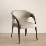 Wynetta Mid-Century Modern Grey Vegan Leather + Grey Ash Dining Chair
