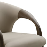 Wynetta Mid-Century Modern Grey Vegan Leather + Grey Ash Dining Chair