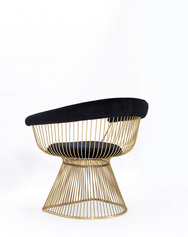 Chandler Black Velvet & Gold Dining Chair