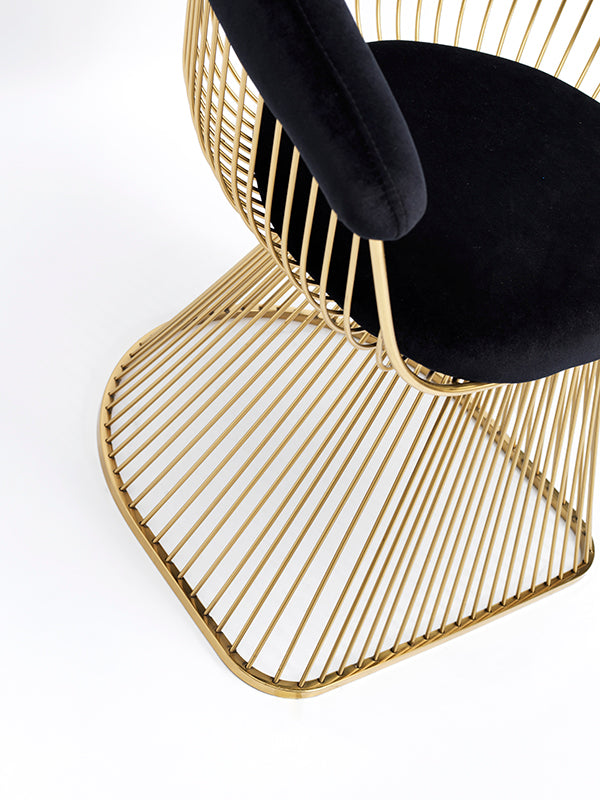 Chandler Black Velvet & Gold Dining Chair