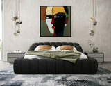 Yolonda Modern Black Fabric Bed