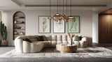 Yolonda Modern Beige Curved Sectional Sofa