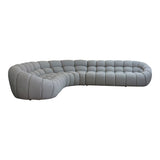 Yolonda Modern Light Grey Curved Sectional Sofa