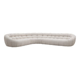 Yolonda Modern Beige Curved Sectional Sofa