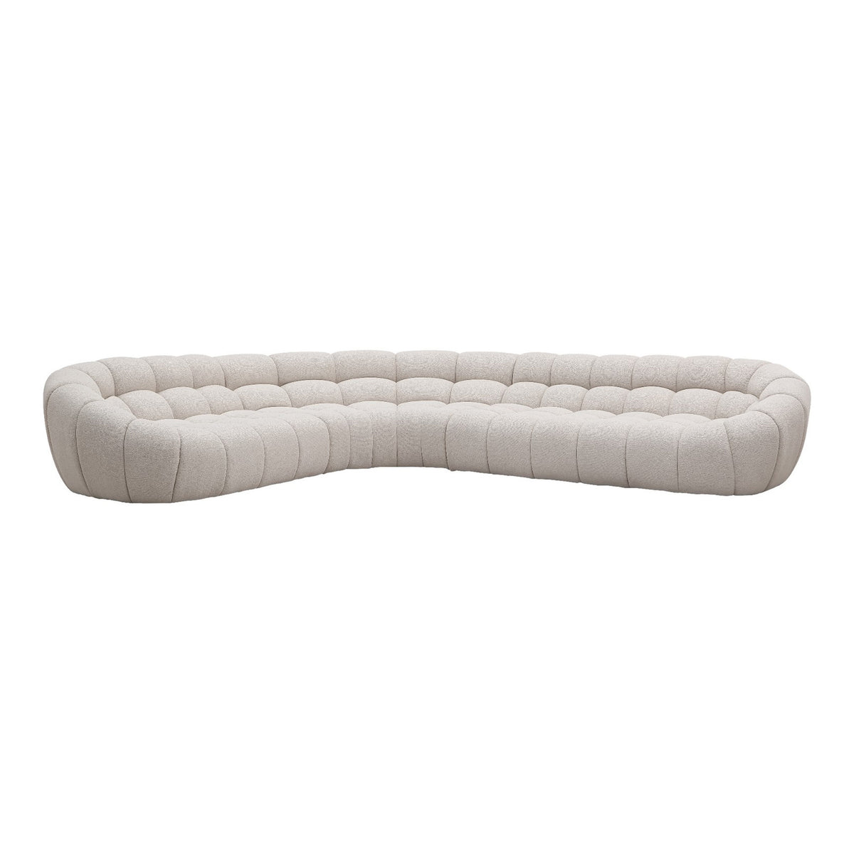 Yolonda Modern Beige Curved Sectional Sofa
