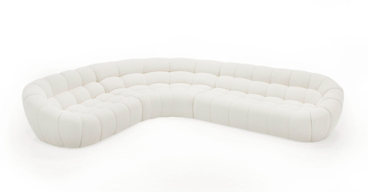 Yolonda Off-White Fabric Sectional Sofa