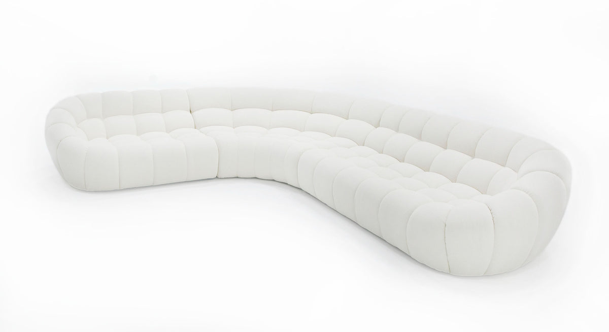 Yolonda Off-White Fabric Sectional Sofa
