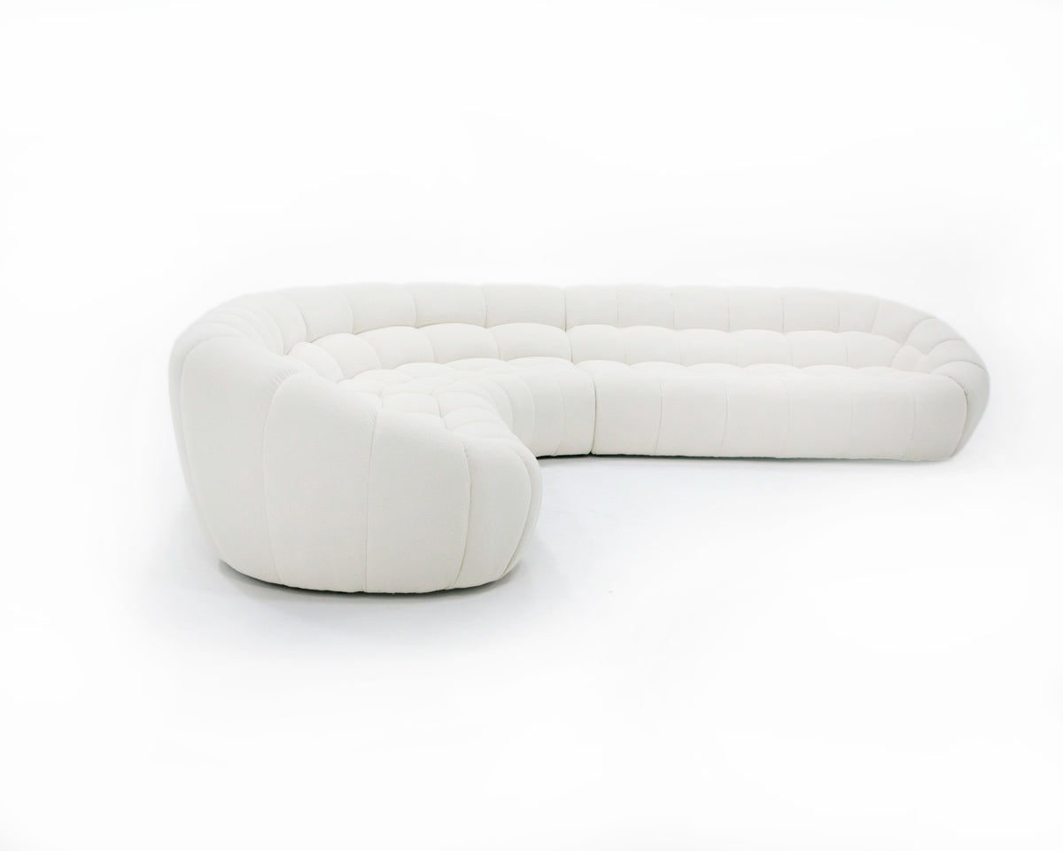 Yolonda Off-White Fabric Sectional Sofa
