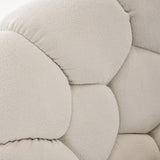Yolonda Modern Off-White Fabric Bed