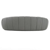 Yolonda Modern Curved Light Grey Fabric Sofa