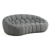 Yolonda Modern Curved Light Grey Fabric Loveseat