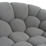 Yolonda Modern Curved Light Grey Fabric Loveseat