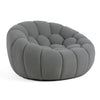 Yolonda Modern Curved Light Grey Fabric Chair