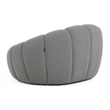 Yolonda Modern Curved Light Grey Fabric Chair